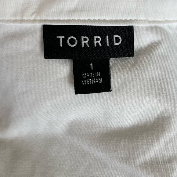 Torrid | Poplin Collared Shirt Bright White sz 1x - Picture 12 of 16